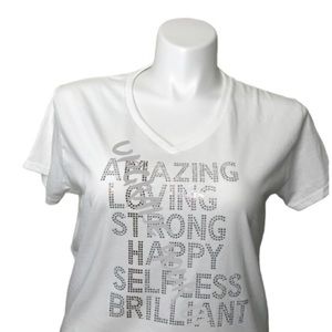 RHINESTONE Womans V-neck T’shirt